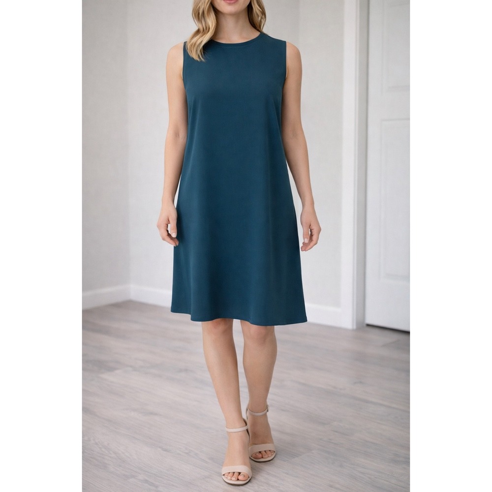 Coercion London Navy Minimalist Sleeveless Dress – L